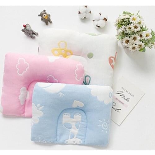 Infants Newborn U-shaped Head Pillow 100% Cotton Gauze Baby Shaping Pillow Nursing Bedding Cushion Support Concave