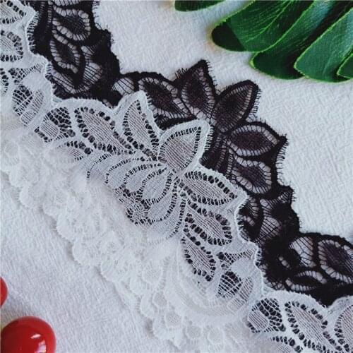 Esilient Lace Ribbon 8.5CM Wide White Lace Embroidery Trim Decorative Dress Underwear Sewing S1623