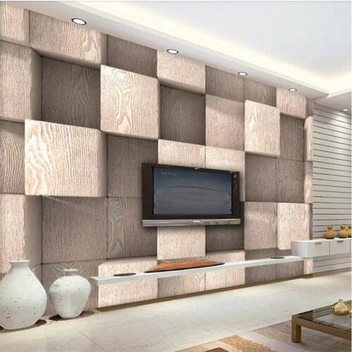 Beibehang Custom Photo Mural Wallpaper 3D European Vintage Wooden Stereo Background Wall paper Mural Painting 3d papel de parede