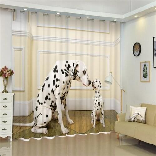 Customized Lovely dog Luxury 3D Blackout Window Curtain Drapes For Living room Bed room Hotel Wall Tapestry Cortinas