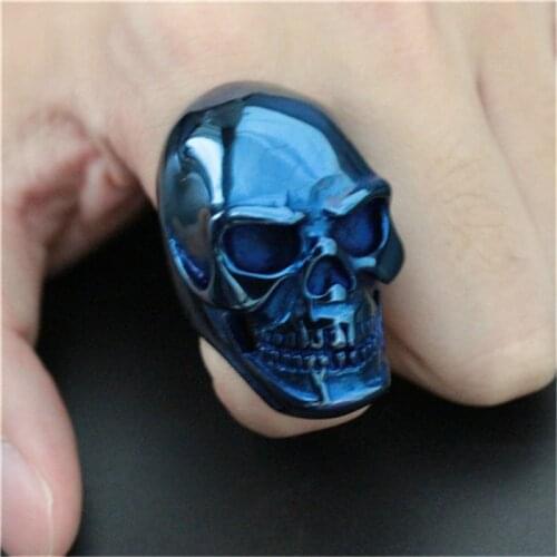 Support Dropship Lastest Huge Skull Ring 316L Stainless Steel Biker Style Band Party Fantastic Skull Ring