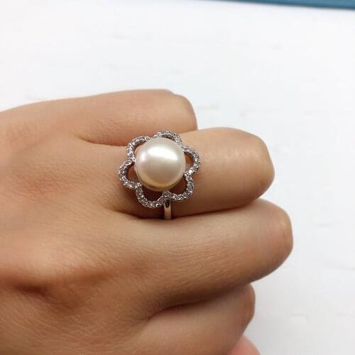 Flower Ring Mountings Findings Settings Adjustable Ring Jewelry Parts Fittings Party Accessories for Pearl Beads Stones