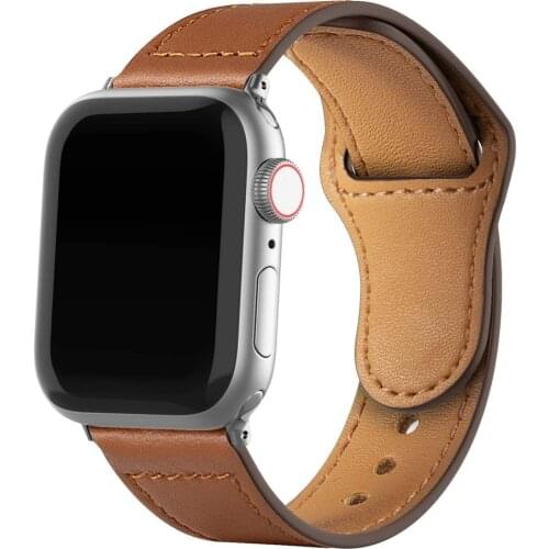Leather strap For Apple watch band 44mm 40mm 42mm 38mm 44 mm Smartwatch Accessories bracelet iWatch 6 se 3 4 5 black band