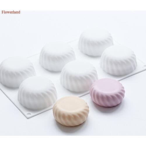 Round 6 Holes Gear Mousse Silicone Mold Handmade Soap Mold Bath Bomb Mold Sugarcraft Soap Making Supplies Chocolate Mold