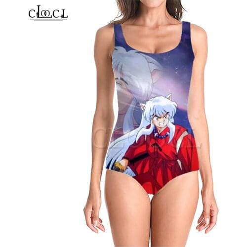 CLOOCL Japanese Anime Inuyasha One-Piece 3D print Women Sleeveless Sexy Swimwear Summer Ladies Beach Swimsuits