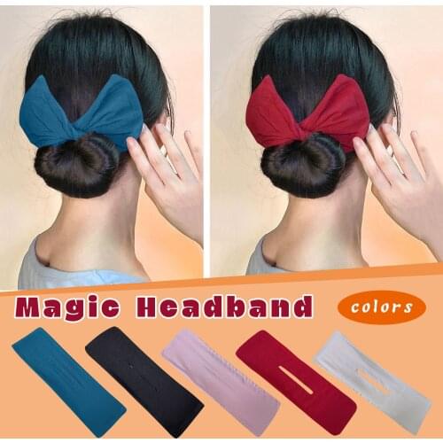 Deft Bun Print Headband Women Hair Styling Headband Hair Twists French Stylish Vintage Updo Ponytail Holder Hair Accessories L3