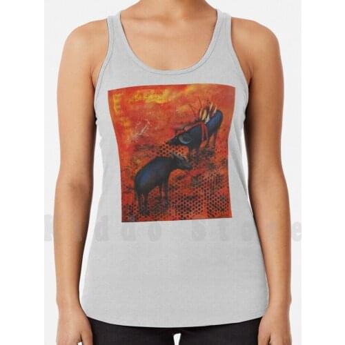 Today I Say - No tank tops vest 100% Cotton Bull Music Orange Red Pattern Two Music Sheet Two Bulls Bullfight Arrows