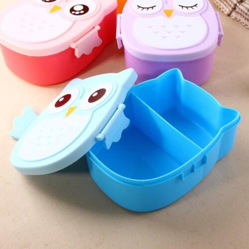 Cute Cartoon Owl Lunch Box Food Container Storage Box Portable Kids Student Lunch Box Bento Box Container With Compartments Case