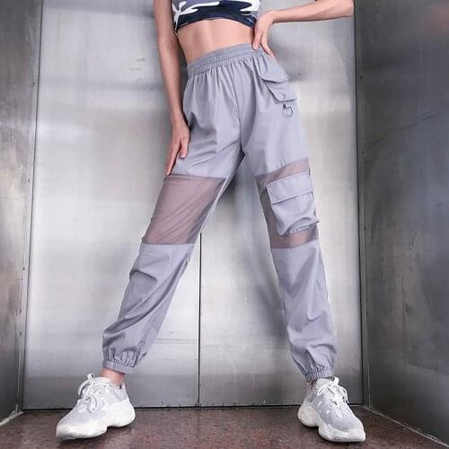 Fashion Streetwear Ins Wind European And American Mesh Stitching Trousers Womans Leggings Staked Pants Trousers Gothic Fashion