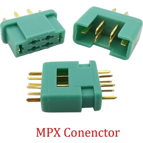 1Pair/2Pcs MPX Multiplex ConnectorS Gold-plated 6Pin MPX 40Amp Male Plug Female Jack RC Aeromodelling Field Accessorie Adapter