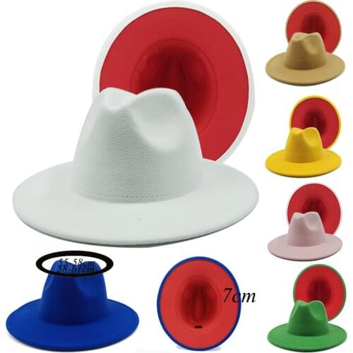 Red bottom fedoras men`s cap Jazz Hats Cowboy Hat For Women And Men Double-sided Color Cap top Hat Wholesale 2020