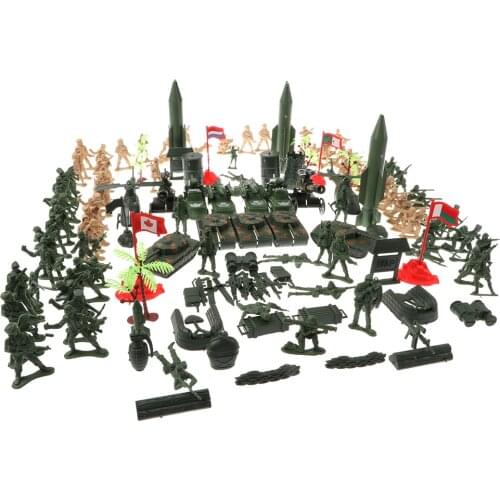 158 Pieces Army Base Set 5cm Soldiers & Assorted Accs - Tanks Helicopter & More