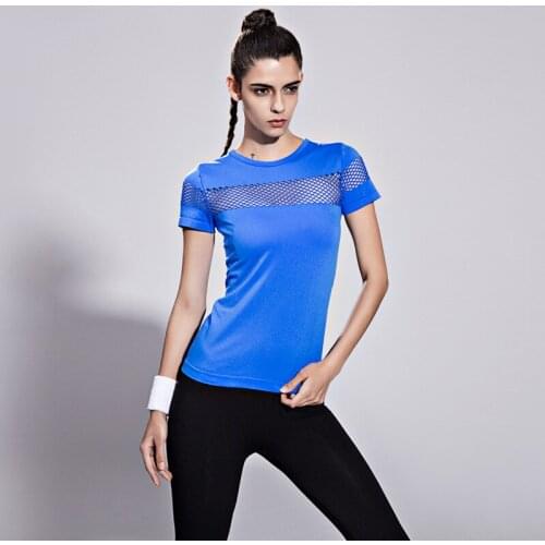 New High Quality Summer sport t shirts breathable running fitness tops quick drying sport shirt women workout loose clothes