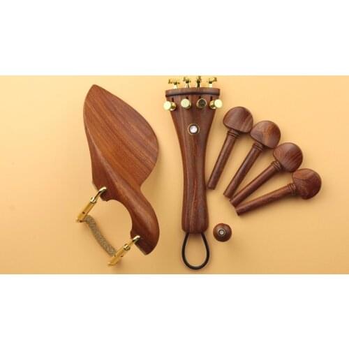 New high quality rose wood violin parts 4/4 full size, fixed Screw Fine tunersTail rope