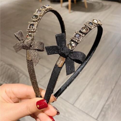 Fashion Korean style Lace Rhinestone hairband Women Girls Fashion Sexy Simple crystal Hair Hoop headwear Hair Accessories