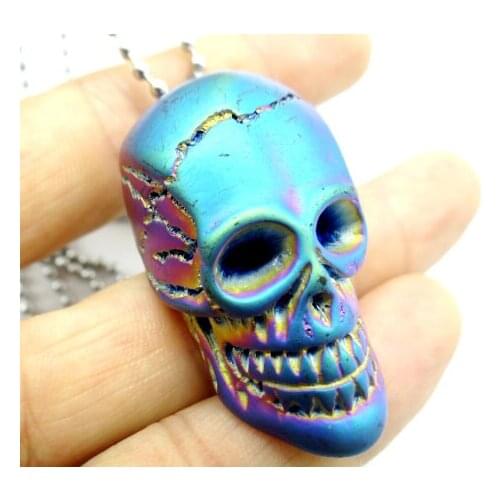 Natural stone skull Elephant Wolf Hoofd Titanium Kristal Quartz crystal charm pendant for diy Jewelry making necklace1pcs A6