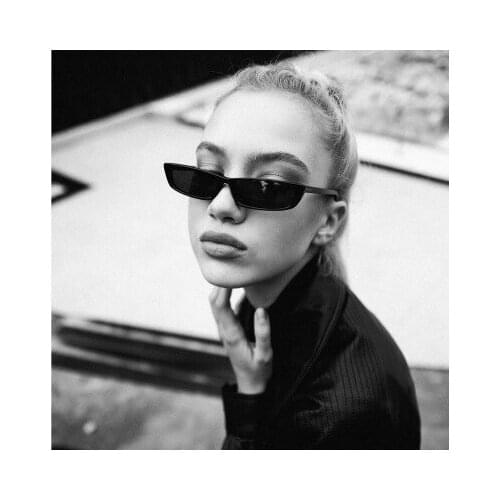 Black Eyewear Narrow Glasses Shades City Vintage Rectangle Sunglasses Women Brand Designer Small Frame Sun Glasses Retro