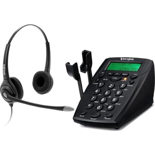 Office telephone with RJ9 headset jack and Recording jack business Phone RJ9 plug Call center excellent headset with QD cable