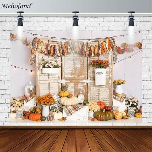 Fall Backdrops Autumn Pumpkin Sunflower Board Plank Subject Photography Background Photo Studio Photophone Photozone Decor Props