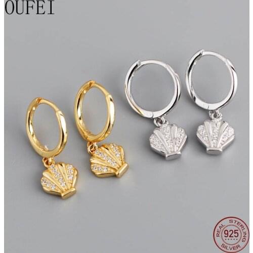 OUFEI Real 925 Sterling Silver Shiny Pure Shells Drop Earrings For Women Exquisite Earrings Fashion Earrings Fine Jewelry