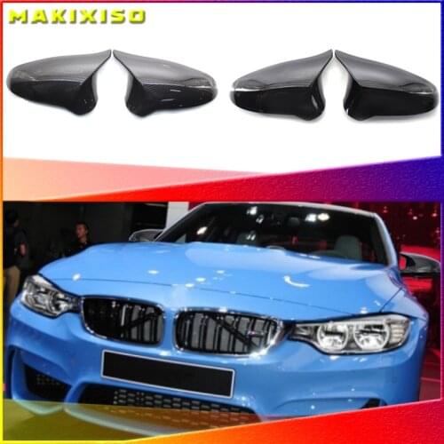 A Pair Carbon Fiber Car Rear View Side Mirror Cover Caps Shell For BMW F80 F82 M4 For LHD 2015 2016 2017 2018