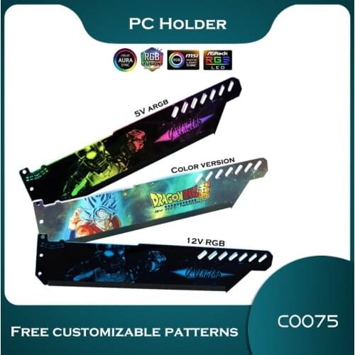 Customizable RGB Panel VGA Graphics Card stand,GPU Bracket 12V RGB/ 5V A-RGB AURA Streamers Game Themes Scenes PC Holder