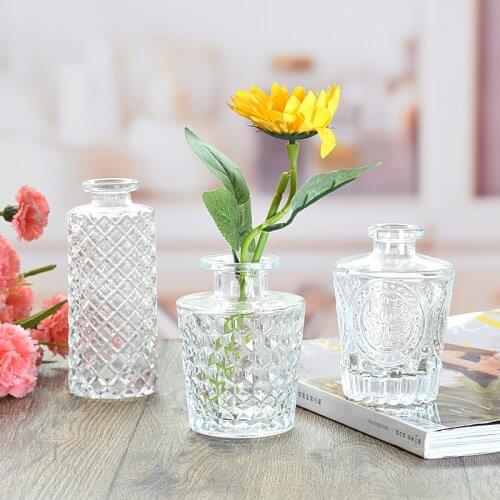 Simple Transparent Glass Small Vase Nordic Decoration Living Room Flower Home Vases Aromatherapy Bottle