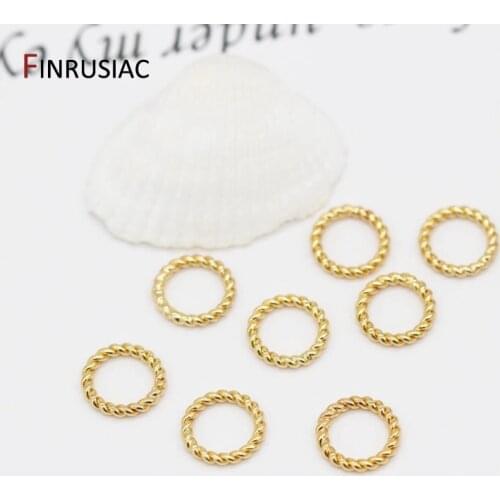 Jewelry Making Connector Ring 14k Gold Plated Round Twist-Style Closed Ring Findings DIY Necklace Earring Components