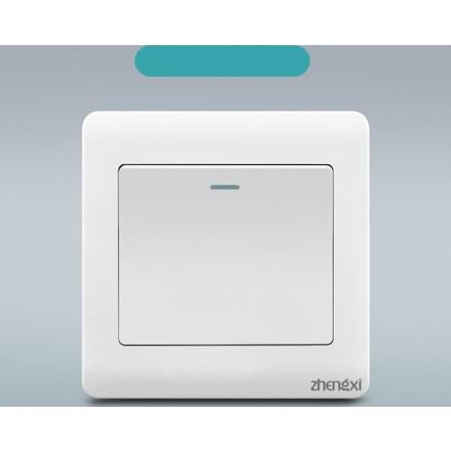 Wall Rocker Switch White Simple Style PC Panel 1-4 Gang 1/2 Way On/Off Light Switch Push Button 220-250V 10A With LED Indicator