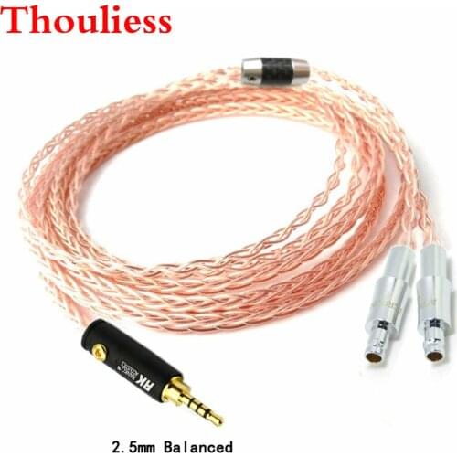 Thouliess 1.8m 6ft 2.5/3.5/4.4mm/6.35/XLR Balanced 8 Cores Headphone Upgrade Cable for HD800 HD800S HD820 HD 800 Headphones