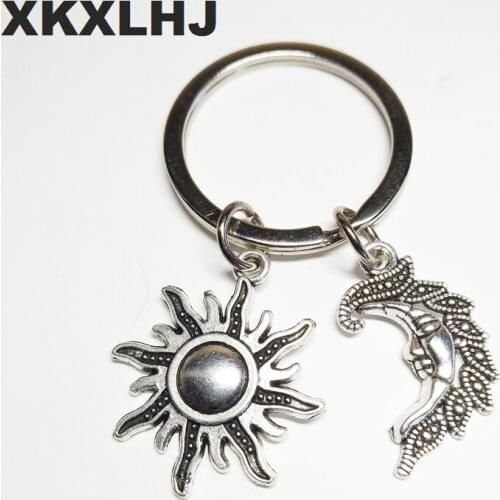 XKXLHJ 2018 New Fashion Jewelry Sun And Moon Key Chain, Sun And Moon Keychain Jewelry, Witchcraft Jewelry, Sun Earrings, Moon