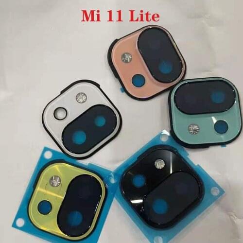Back Rear Camera Lens Glass Cover Ring with Adhesive Glue for Xiaomi Mi 11 Lite 4G 5G