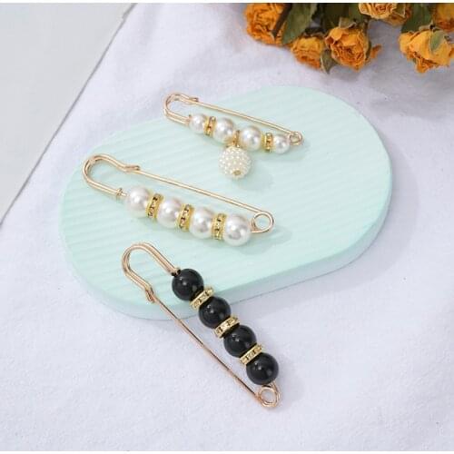 Pearl anti-fade brooch pants waist big change small buckle pin, womens fashion brooch jewelry