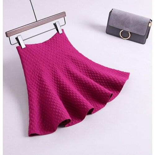 2020 Spring High Waist Skirts Knitted Winter Gray Stretch A-Line Women Mini Skirt Faldas Saias Jupe Clothes