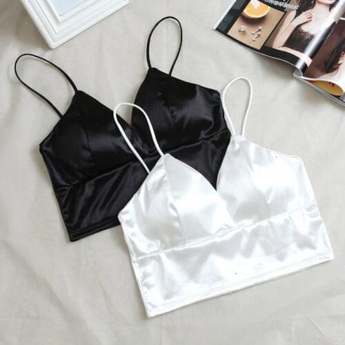 Women Sexy Crop Tops Tube Top Solid Color Chest Wrapped Chest Deep V Small Young Woman Wrapped Chest Strap Chest Pad Underwear