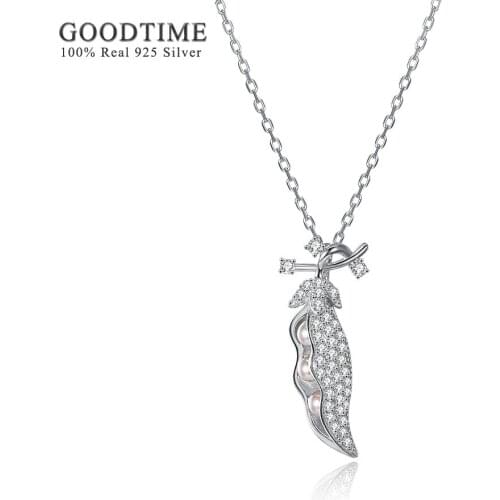 Necklace Women 925 Sterling Silver Jewelry Luxury Crystal With Pearls Beads Beans Pendant Necklaces Silver 925 Jewelry Gifts