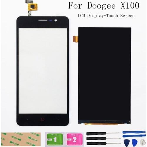 LCD Display + Touch Screen Panel For Doogee X100 Touch Screen LCD Digitizer Sensor Glass Panel Replacement Assembly Parts