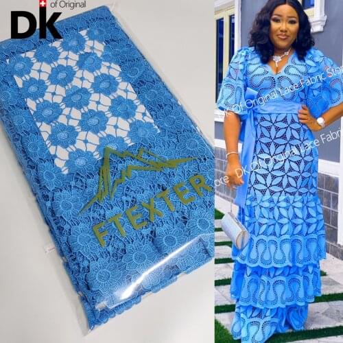 2.5 Yards 2021 Latest African Lace High Quality Swiss Voile Lace Fabric Embroidery For France Daily Cloth Or Wedding Dress Sew