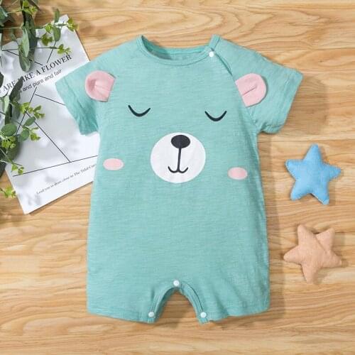 2021 Cute Summer Baby Romper Newborn Baby Girl Jumpsuit Kids Clothes Short Sleeve Underwear Infant Cotton Baby Girls Rompers