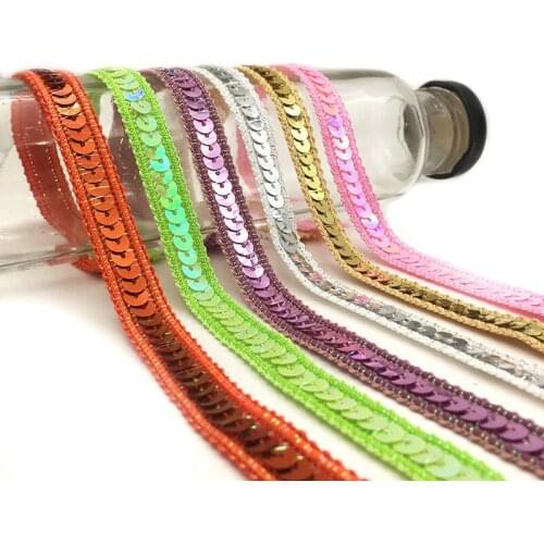 25meter/lot 25 colors DIY Shiny Sequins Ribbon Lace For Dancing Costume Stage Garments Decoration Hat Embellishments