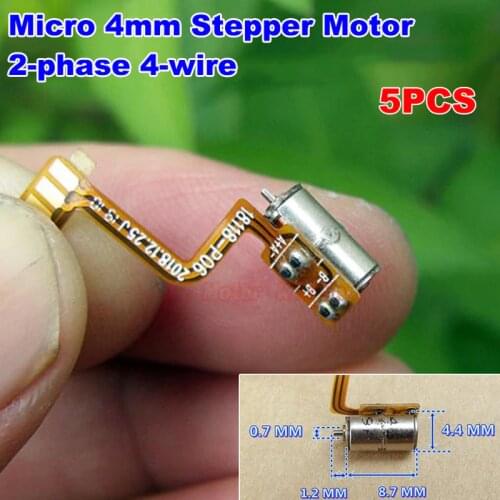 5PCS DC 5V Precision Stepping Motor Mini 4mm 2-Phase 4-Wire Stepper Motor 4.4mm*8.7mm DIY Camera Part Gear Gearbox
