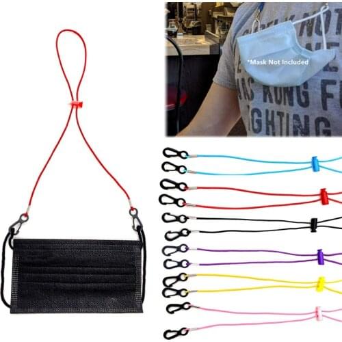 6 Colors Mask Lanyard Elastic Mask Lanyard Adult Child Mask Lanyard Mask Holder Adjustable Two Hook Lanyard Mask Sling