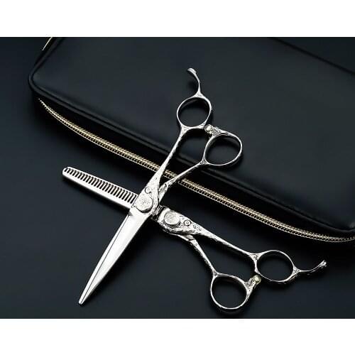 6 inch Cutting Thinning Styling Tool Hair Scissors Stainless Steel Salon Hairdressing Shears Regular Flat Teeth Blades