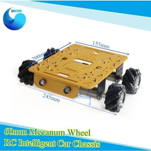 60mm Mecanum Wheel Metal Car Chassis Omni Wheel RC Smart Robot Kit 4WD Wheeled Vehicle Toy Model For Arduino Toy DIY