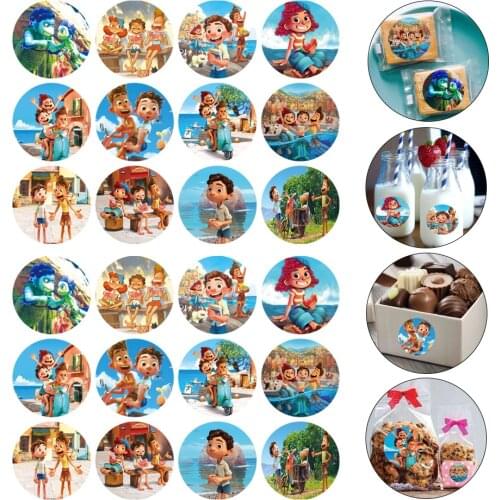 96pcs Cartoon Disney Luca Birthday Tableware Stickers Party Kids DIY Handmade Gifts Baby Shower Decoration Labels Stationery