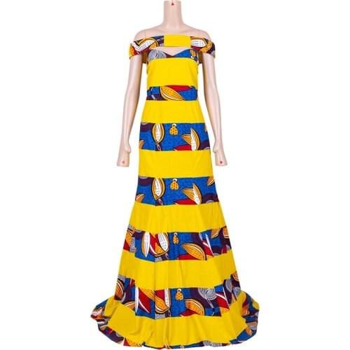 In stock Afriac Dresses for Women Dashiki One Size Patchwork Traditional Plus Size African Clothing Party Dress XH093