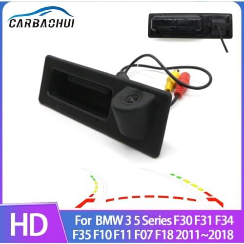 Parking Line Car Reverse Backup Rear View Trunk Handle Camera For BMW 3 5 Series F30 F31 F34 F35 F10 F11 F07 F18 2011~2018
