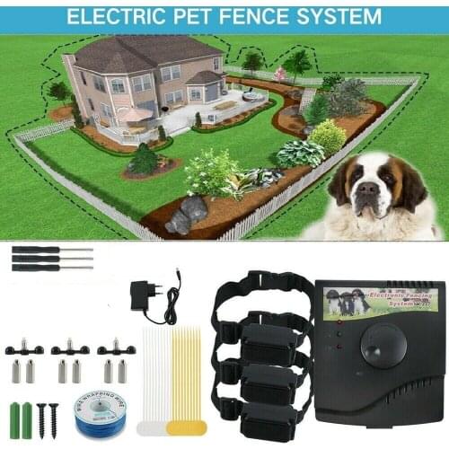 Safety In-ground Dog Electric Fence With Chargable Dog Electronic Training Collar Buried Electric Dog Fence System No Battery