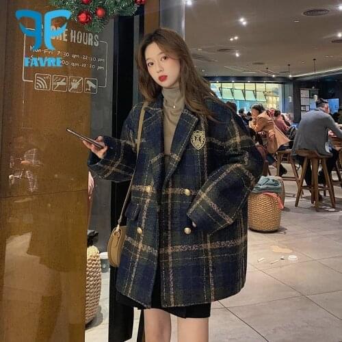 FAVRE Women's Plaid Coats