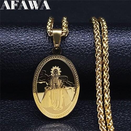 Hip Hop Goddess Stainless Steel Chain Necklace Women/Men Gold Color 3 Layers Long Necklaces Jewelry collar largo mujer N6007S02